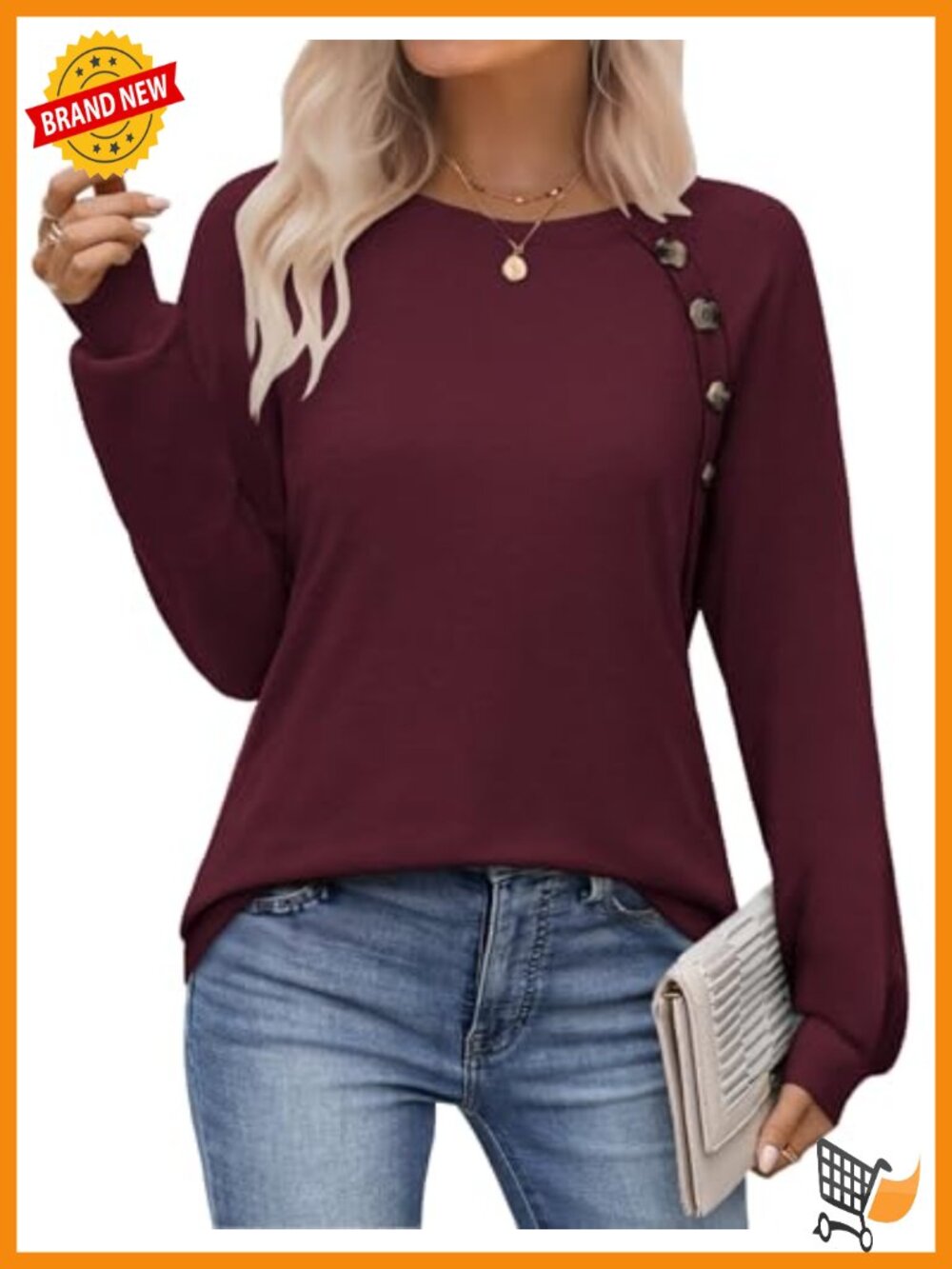 Zeagoo Women's Long Sleeve Tunic Top Round Neck Pullover Casual Blouse